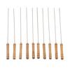 10 шт. шампуров для барбекю с деревянной ручкой из нержавеющей стали для шашлыка на открытом воздухе 11,8 дюймов