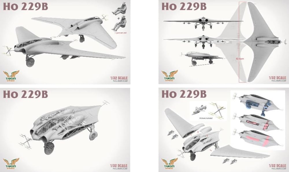 Takom 1/32 Серия Wings Horten Ho229B Пластиковый набор модели TKO32002 (Самолет)