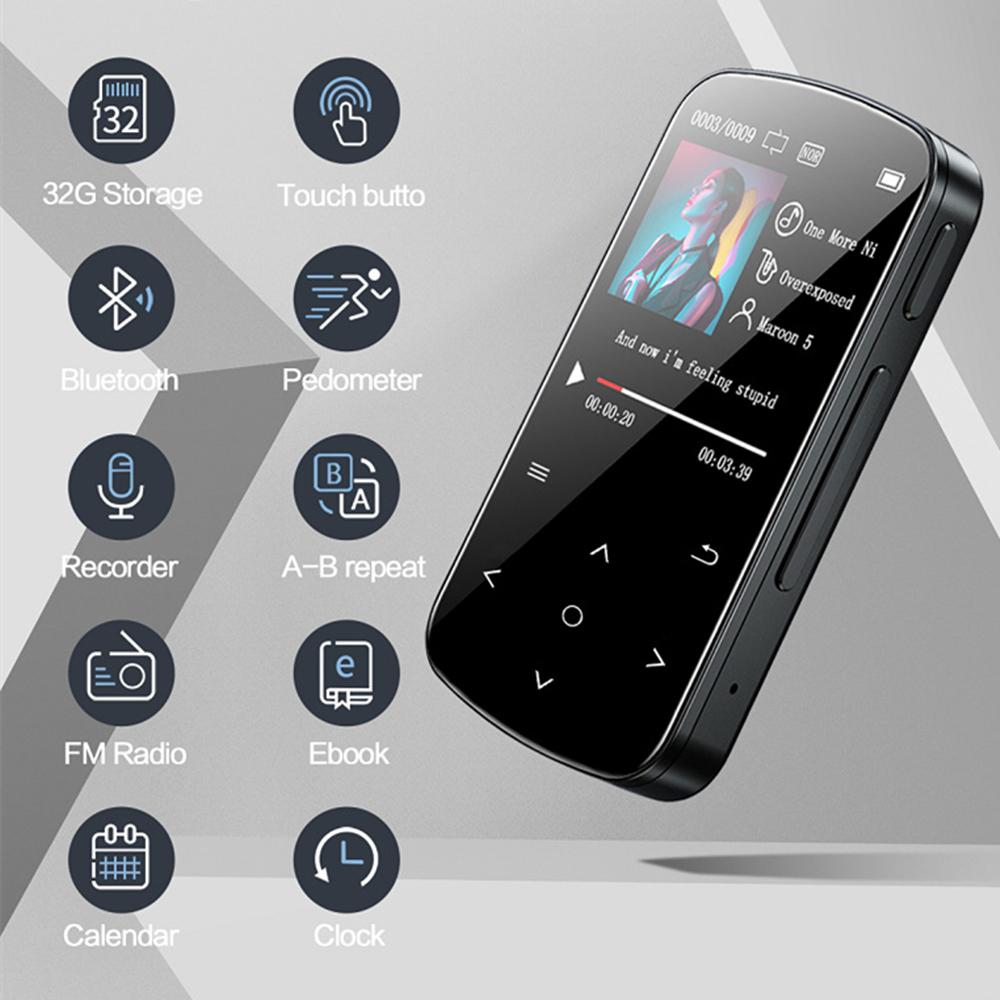 New MP3 Player 32GB HiFi Lossless Sound Bluetooth Music Voice Recorder FM Radio