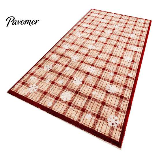 Indoor Holiday Decoration Christmas Bedroom Rug, Soft Imitation Cashmere Area Non-Slip Washable Festive Cozy Bedside Floor Covering Rug for Entryway,