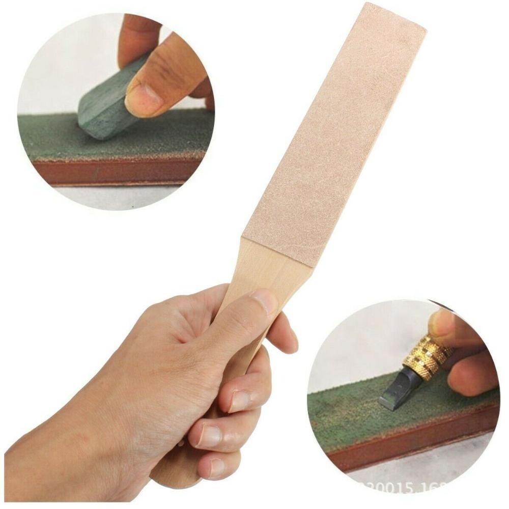 Grinding Paste Abrasive Tool Sharpener Blade Razor Polishing Board Strop Dual Sided Leather Tools