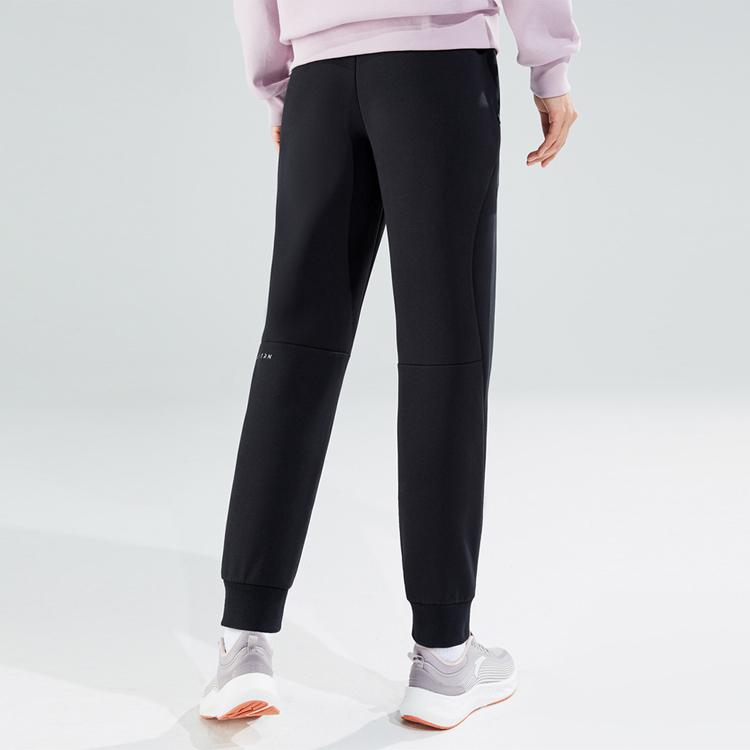 Anta Однотонные прямые брюки-джоггеры женские, черные 162317320-1