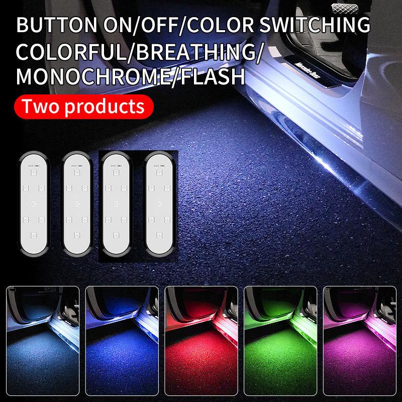 Светодиодные фонари на двери автомобиля, приветственный свет, магнитное управление, зарядка через USB, автоматическое открытие дверей, предотвращение столкновений, аварийный предупреждающий сигнал