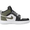 Кроссовки Air Jordan Sky Jordan 1 PS Black Toe Medium Olive Kids белые BQ7197-092