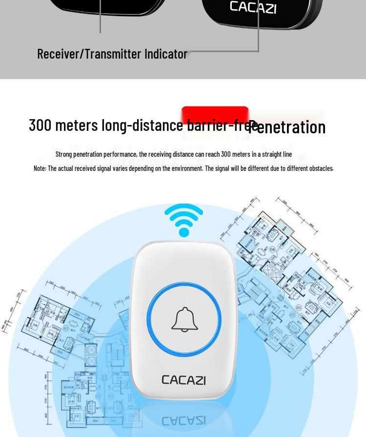 Smart Wireless Doorbell: Ultra-Long Range, Dual Receiver, Remote Control, Waterproof, Perfect for Homes, Elderly, and Patients