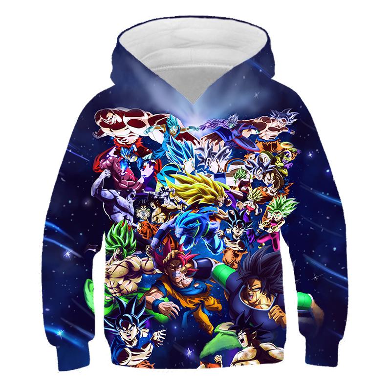 2025 Kids Japanese Anime Super Dragon Ball Pullover Super Goku 3D Print Boy Streetwear Fashion Jumper Casual Dragon Ball Cool Hoodie