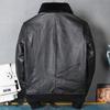 Classic Air Force Flight G1 Genuine Leather Jacket Men Winter Warm Genuine Cow Leather Coat Mens Aviator Clothes