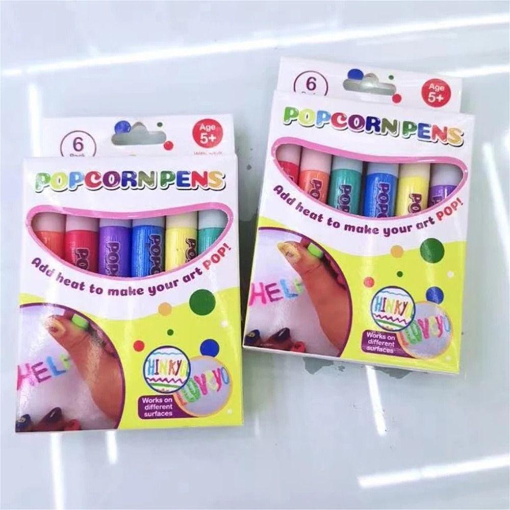 Ink Crayons Popcorn Pens Puffy Paint 3D Art Pens DIY Craft Bubble Pen Kids Gifts