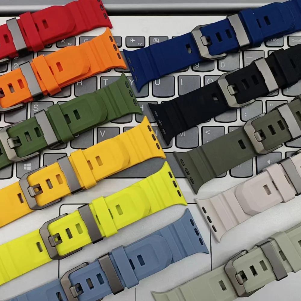 Trail Silicone Strap for Apple Watch Ultra 2 49mm Band Series 10 9 8 7 46mm 45mm Sport Breathable Bracelet iWatch 6 5 4 SE 44mm 42mm Bracelet