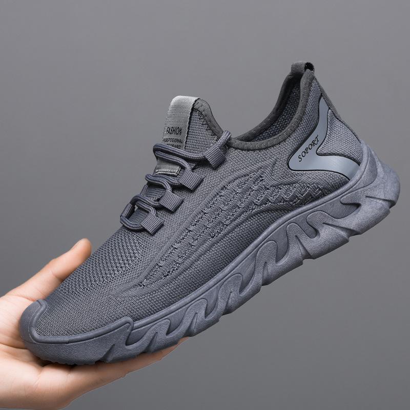 New Summer Breathable Men's Shoes Fly-woven Mesh Thin Soft-soled Sports Shoes Manufacturers Spot Comfortable Running Shoes