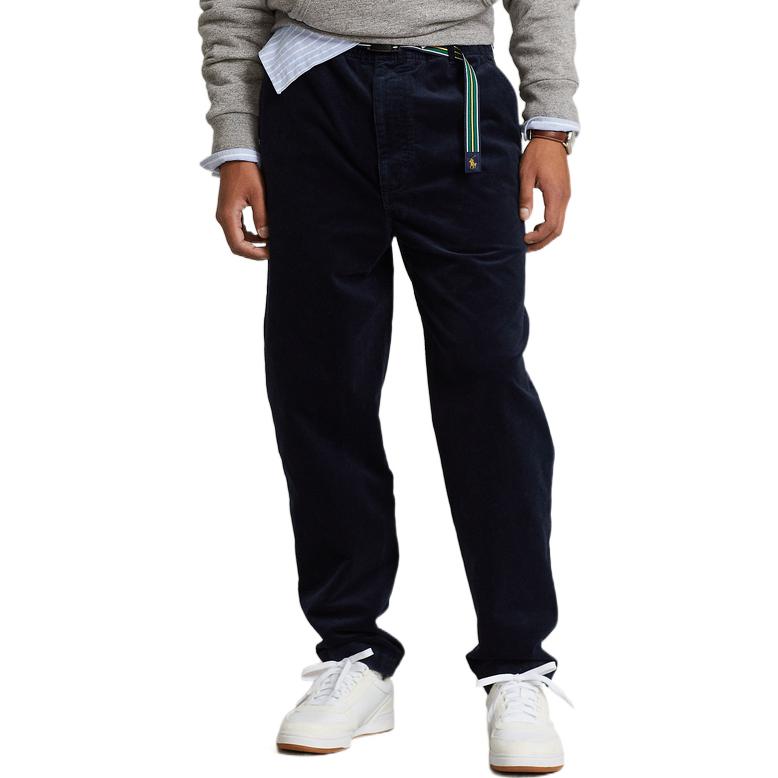 Polo Ralph Lauren ОС22 Однотонные Повседневные Брюки из Вельвета Прямого Кроя Мужские Низ Нейтрально-Синий MNPOPNT14G20429-410