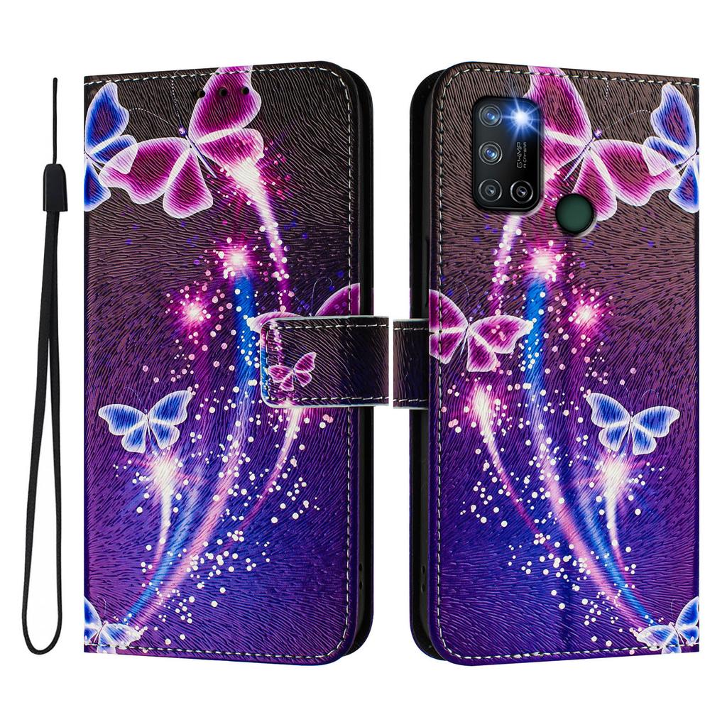 Роскошный кожаный чехол-книжка с рисунком фейерверков и бабочек для Oppo A72/A52/A92 4G,A36 4G,Reno 8/9,Realme 8/9/10/11/12...