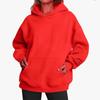 Women's Fashion Solid Color Hooded Loose Plug Sleeve Drawstring Loose Sweatshirt