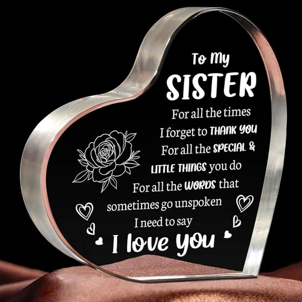 Акриловый блок в форме сердца «Я люблю тебя, мама», персонализированная настольная сувенирная табличка в форме сердца