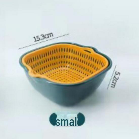 Многофункциональная двухслойная корзина для мытья фруктов и овощей