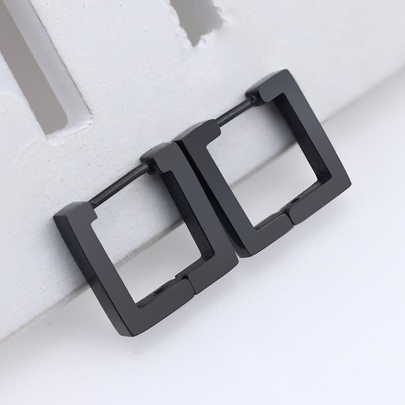 Ювелирные изделия, подарок на вечеринку, новая мода для мужчин и женщин, модные серьги-кольца с геометрическим рисунком, мини-черные, серебристые, золотые, в стиле панк, нержавеющая сталь, 1 пара