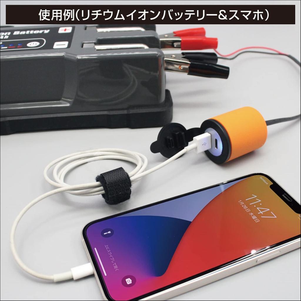 BMO JAPAN 40B0037 USB-разъем 2 порта с кабелем типа «крокодил» (Тип-A/Тип-C)