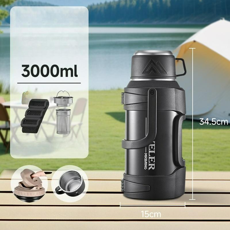 Портативный термос-чайник, термос-чайник из нержавеющей стали большой вместимости, уличный портативный термос сверхбольшой вместимости