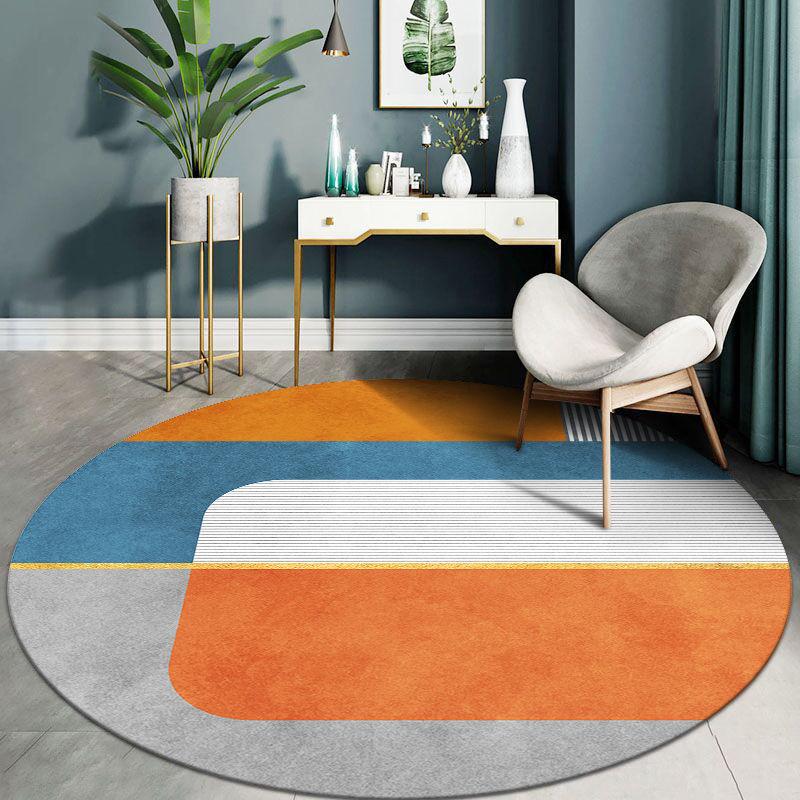 European Style Circular Carpet Bedroom Living Room Carpet Home Computer Chair Mat Bedside Carpet