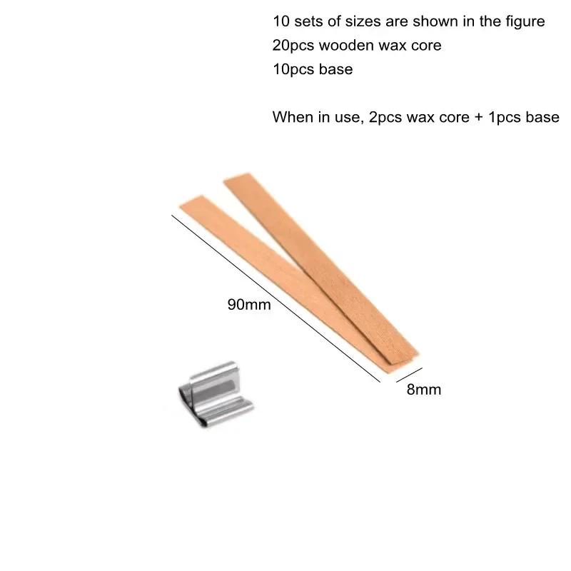 10 наборов Натуральный Деревянный Воск Фитиль DIY Материал для Свечей Соевый Воск Ароматерапия Бездымный Экологичная Защита Окружающей Среды Деревянная Стружка Держатель Фитиля