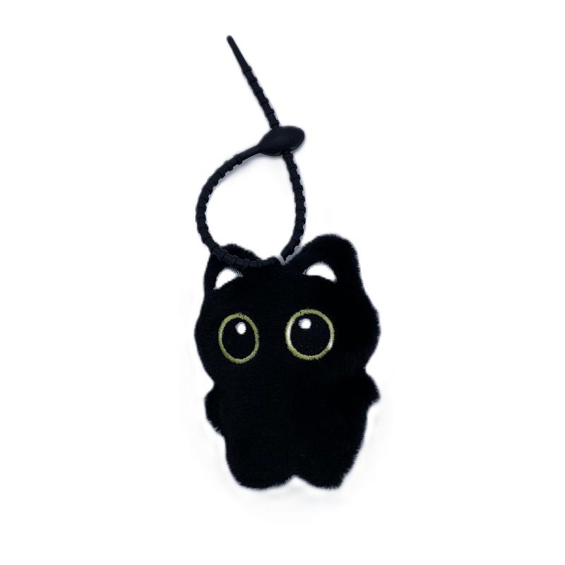 1-3pcs Black Cat Plush Toy lovely Pendant kawaii Small Plushie Keychain for School Bag Decoration Mini Cute Things Brithday Gift