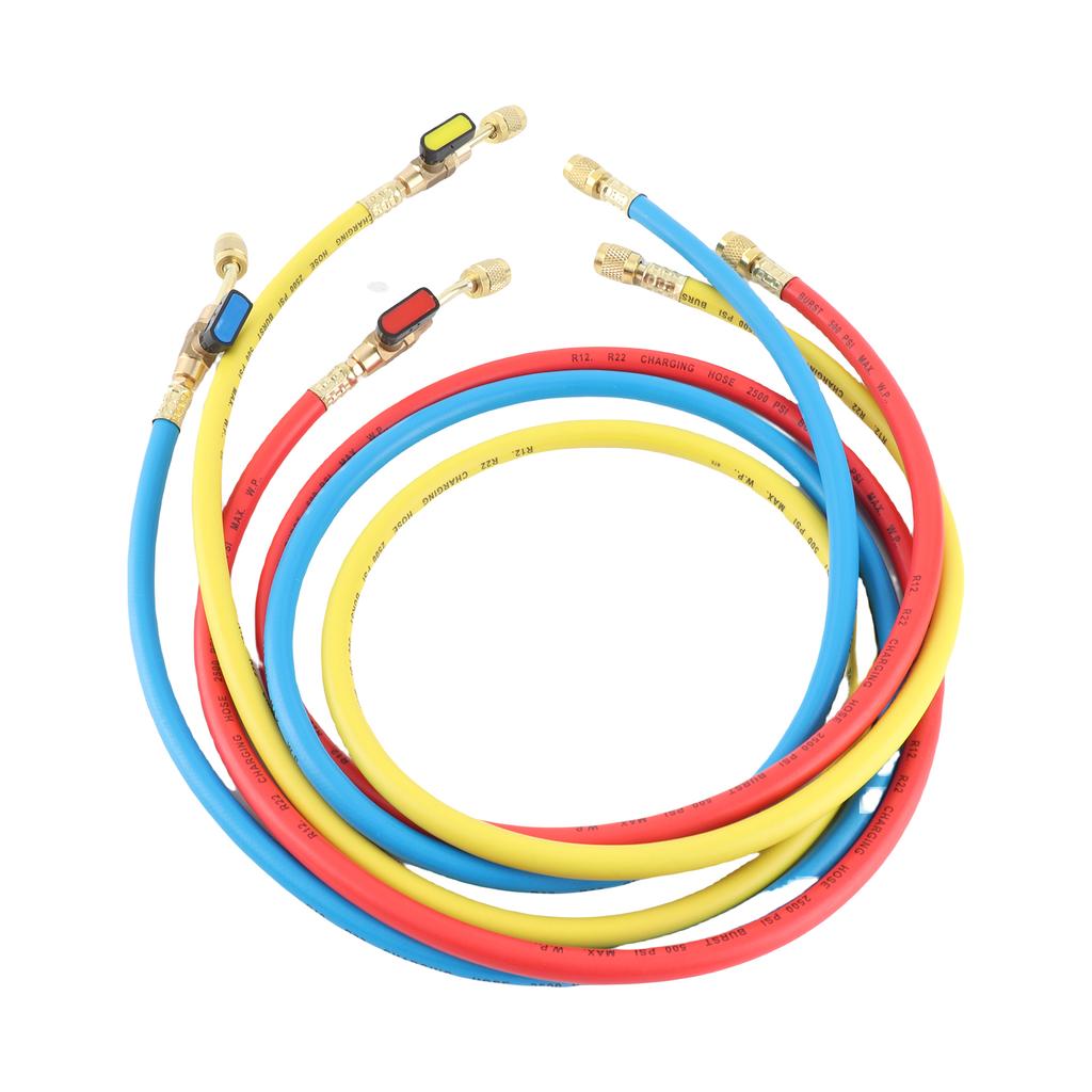 Refrigerant Charging Hose Apply to R12 R22 R502 Refrigerant Air Conditioning Manifold Gauge 1 4   Thread Hose Set (Pack
