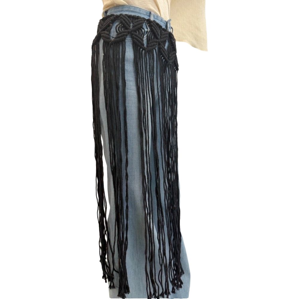 Bohemian Netted Fringe Waistband Decorative Tassel Fringed Waist Belt Women's Waist Accessory
