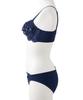 Inner Small Floral Embroidered Lace High Side Bra and Shorts [Nissen] Women's Set, Set, Navy, G85/LL