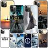 Aircraft Airplane Black Case For Apple Iphone 11 13 12 Mini 14 Pro Max Xr 7 8 +Se 2020 Xs 6 6s Plus 5 5s Silicone Phone Cover
