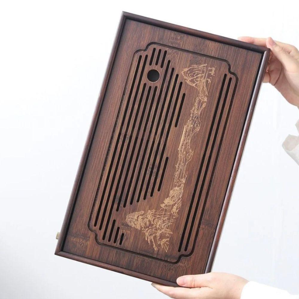 Detachable Chinese Kungfu Tea Tray Bamboo Drain Tea Table Tea Drainage Board Easy To Clean