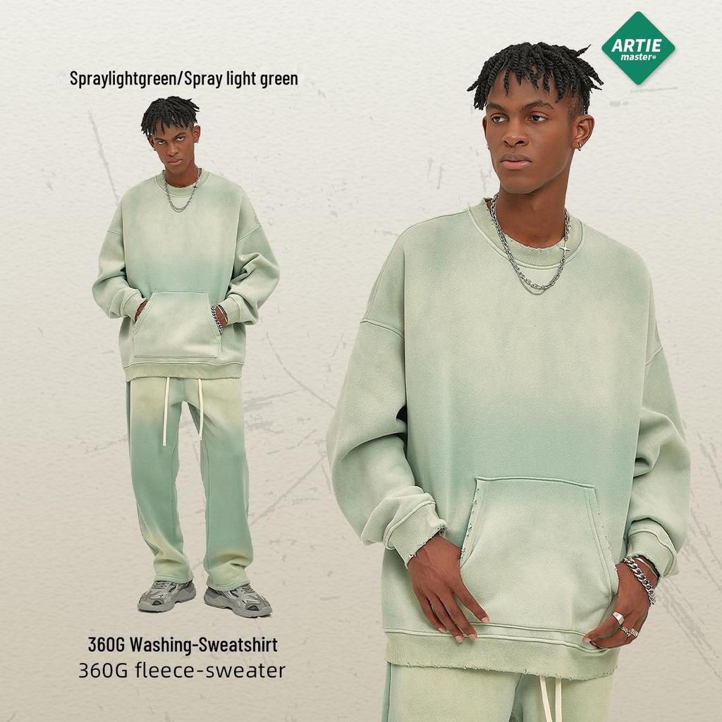 ARTIE Мужской комплект из толстовки и брюк в винтажном стиле с распылением 2023 года