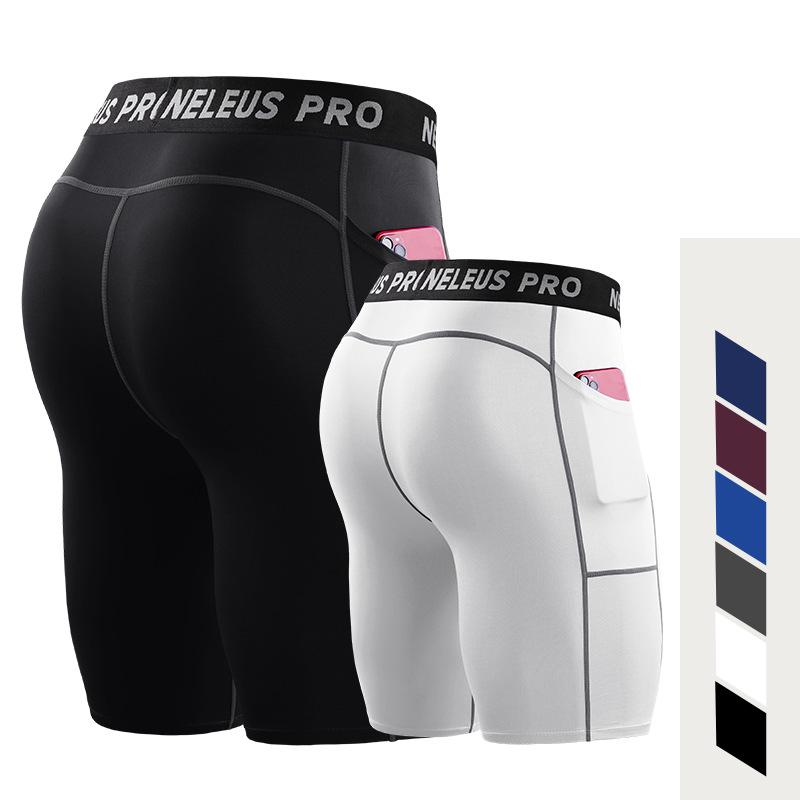 Мужские шорты, спортивные спортивные штаны, компрессионные колготки, однотонная нижняя часть, быстросохнущая одежда