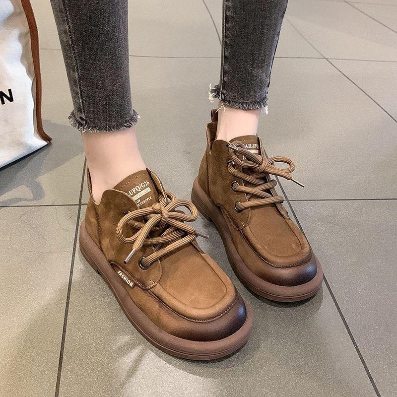 Fashion Women Boots Retro Lace-Up Ankle Boots 2024 Autumn New Round Toe Women Shoes Versatile Soft Sole Comfort Causal Shoes Botas Mujer