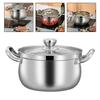 1 шт., кастрюля для супа с индукционным основанием из нержавеющей стали, предотвращает перелив, со стеклянной крышкой, 24 см
