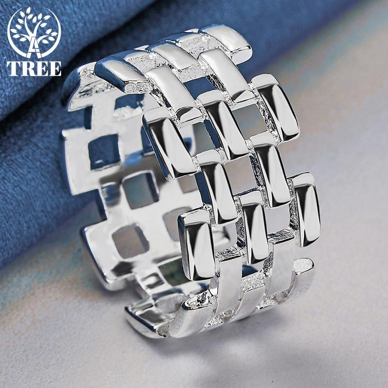 Ювелирные изделия из стерлингового серебра 925 пробы с квадратной клетчатой ​​сеткой