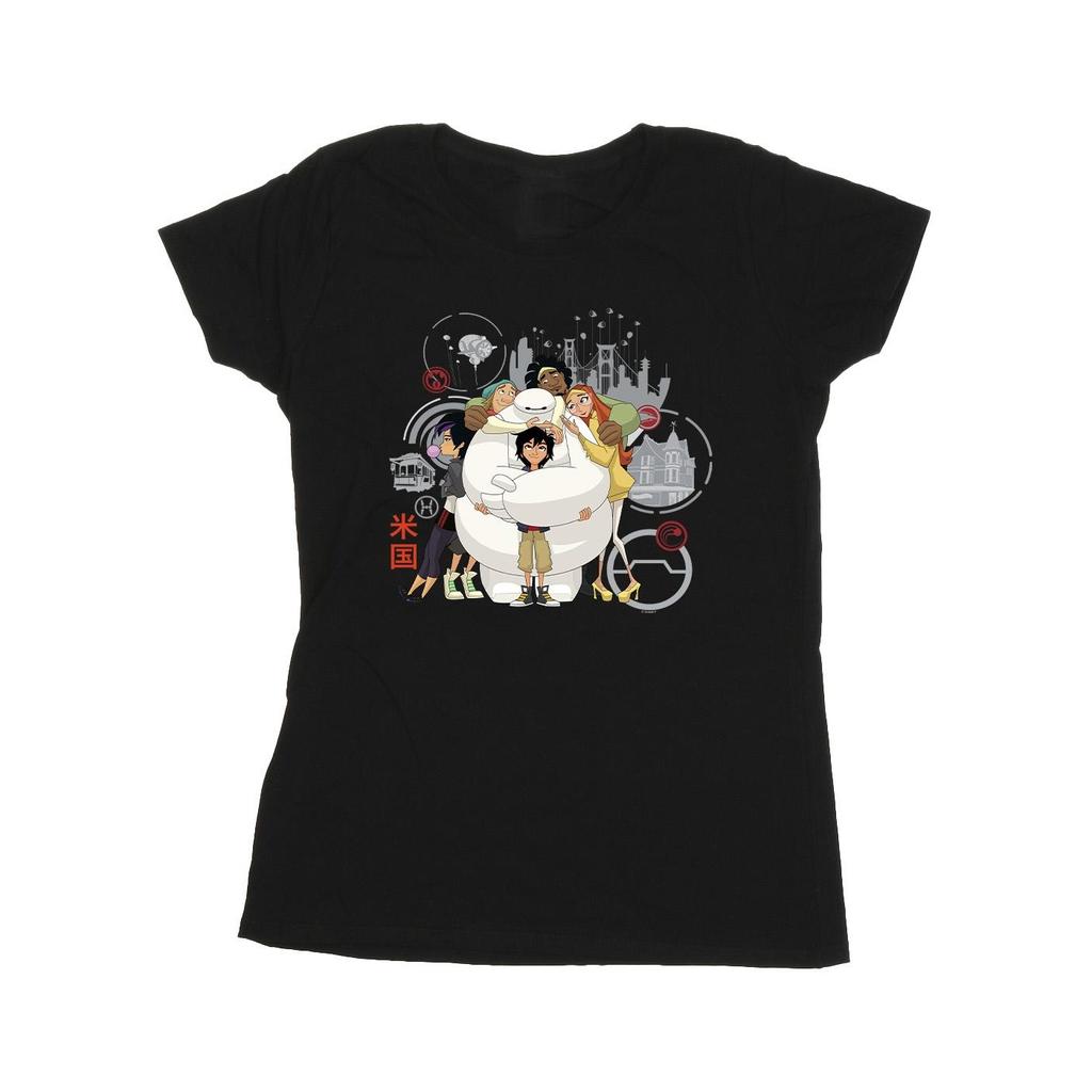 Disney Womens/Ladies Big Hero 6 Baymax Group Hug Cotton T-Shirt
