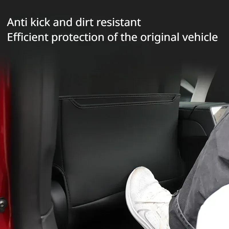 Seat Backrest Anti Kick Pad for Tesla Model 3+ Microfiber Leather Half Cover Seat Protective Cover Model3 Modely Car Accessories