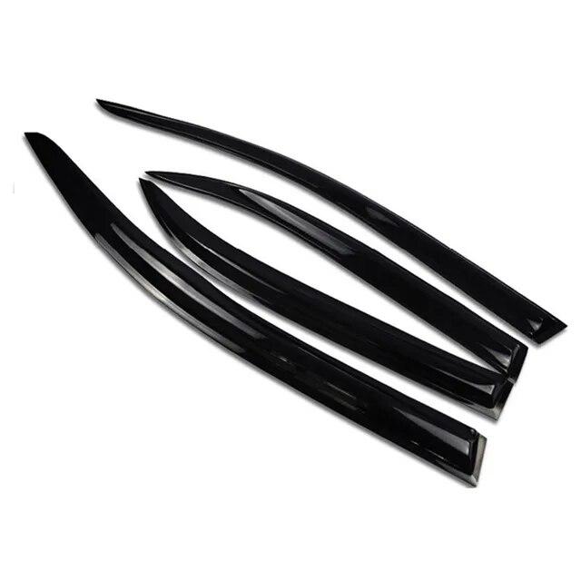4Pcs Black Acrylic Car Window Wind Deflectors Tinted Awning Shield Rain Sun Snow Shelters For Mitsubishi Lancer EX 2008-2017