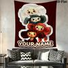 Custom Name Cheburashkas Wall Tapestry Aesthetic Wall Hanging Printed Fabric Blanket Decorative Tapestries for Bedroom Living Room Home Decor