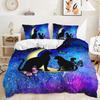 Трехпредметный 3D пододеяльник с градиентным переходом, комплект постельного белья с ловцом снов и кошкой