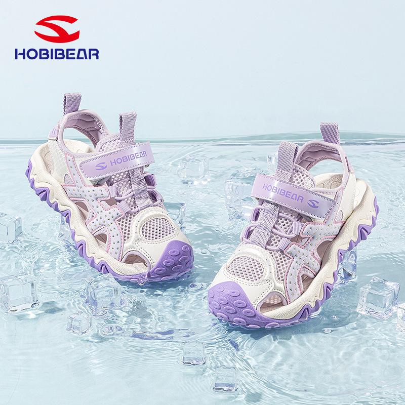 Girls Closed Toe Sandals Mesh Breathable Beach Shoes Hook And Loop Outdoor Sports Summer Water Shoes For Kids