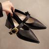 Женские туфли-лодочки Spring с острым носком Mary Jane Shoes для женщин Casual Belt Buckle Shallow Slip on Party Heels Women Zapatos De Mujer