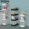 3/4/5 Tier Rolling Utility Cart Storage Shelf Movable Gap Storage Rack Kitchen Bathroom Slim Slide Organizer Shelf Livingroom Rack