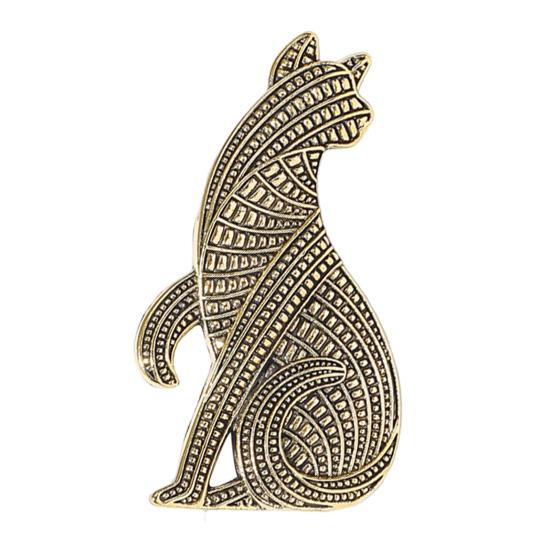 Брошь-булавка в форме кошки, в ретро-стиле, состаренный значок, износостойкий, нержавеющий, значок на лацкан пиджака, украшение для одежды