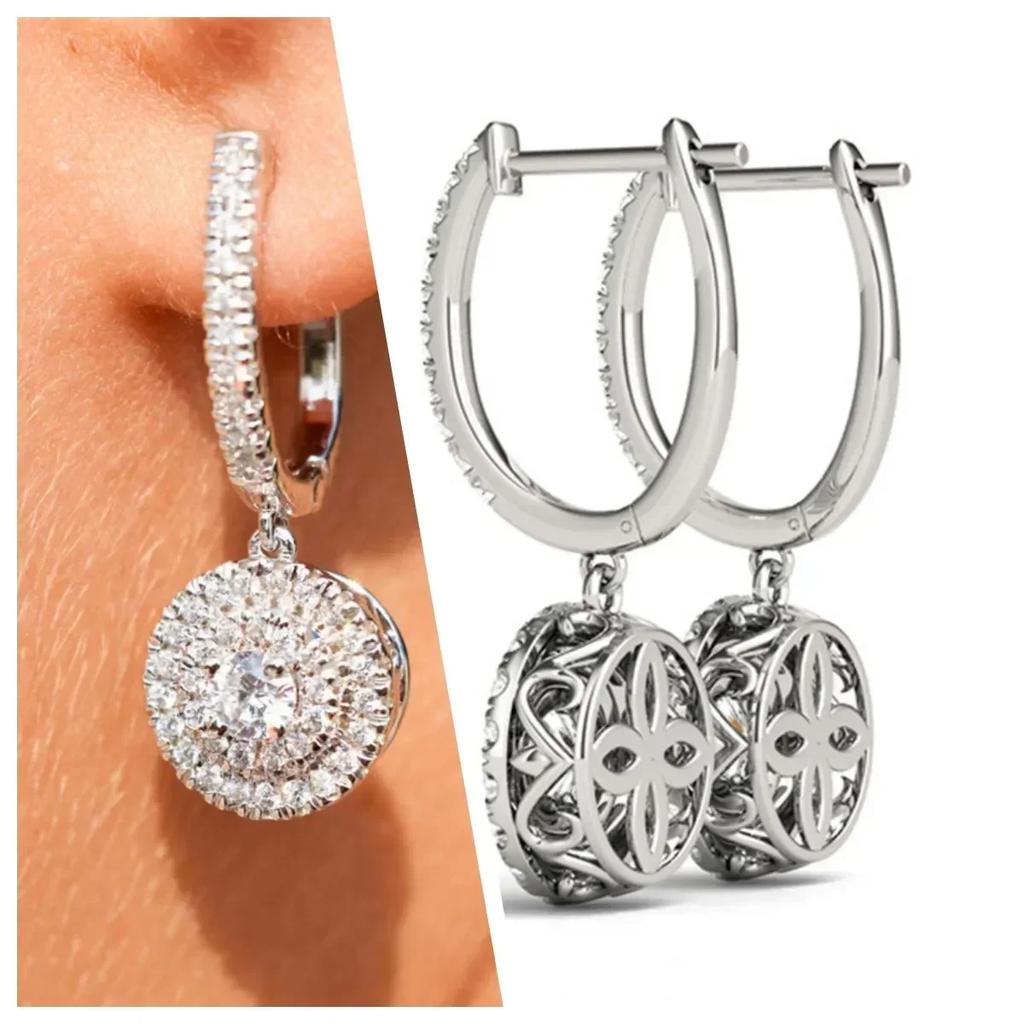 Серьги-подвески средней длины для помолвки Ювелирные изделия Элегантные Блестящие Алмаз Моссани Красивый Подарок Миланская Девушка Модные Аксессуары