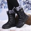 Women's Winter Warm Snow Boots Non-Slip Water Resistant Mid-Calf Ankle Booties Shoes Faux Fur Lining Outdoor Lace-Up Hiking Walking Boots for Women