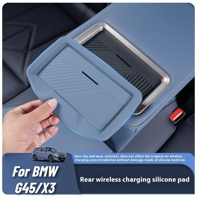 Fit For BMW G45 X3 2025+ Rear Seat Middle Armrest Wireless Charging Silicone Protection Pad Original Car Color Interior