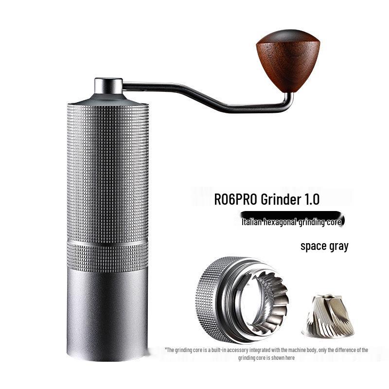 Stainless Steel Hand-Crank Coffee Grinder with External Adjustment for Italian Coffee