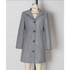 Women Turn‑Down Collar Wool Blend Coat Single Breasted Button Down Long Sleeve Pockets Mid‑Length Casual Winter Outerwear Jacket