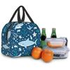 Insulated Lunch Bag for Work School Picnic Blue Cute Shark Cooler Lunch Box Containers for Adults Thermal Tote Portable Reusable